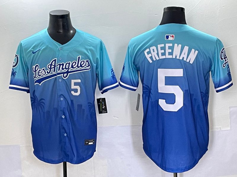Men 2025 Los Angeles Dodgers 5 Freeman Blue Nike MLB Jersey Daoqite style 4
